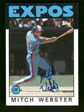 1986 Topps 629 Mitch Webster signed auto autograph blue sharpie ASC BXCP58