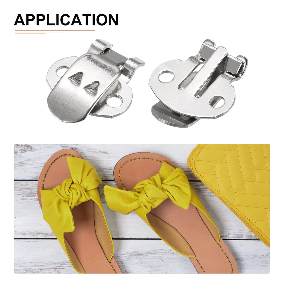 24.5mm x 14mm(LxW) Blank Shoe Clips - 10Pack - Stainless Steel - Silver Tone Foto 4 de 4