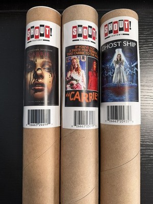 3 - Scream Shout Factory Posters - Carrie 1976 - Carrie 2013 - Ghost Ship 2002