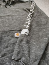 Carhartt Men's Midweight Signature Sleeve Logo Sweatshirt Hoodie Medium Loose