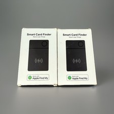 Two Black Wireless Charging Smart Card Trackers ABS Wallet Tracker Find My iOS 