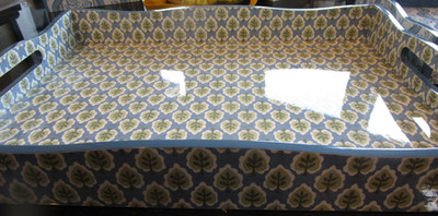 Mark and Graham blue white green handled serving tray  vendor sample