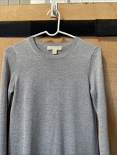 Michael Kors Silver Sparkle Sweater Dress Size Small Flared Sleeves And Hem