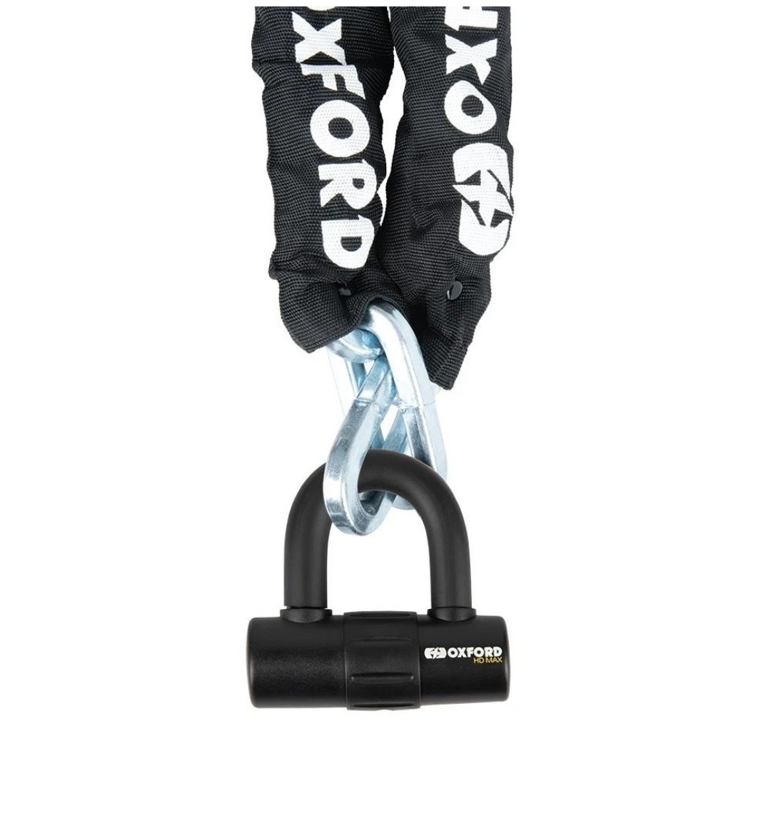 LONG 2.0m - Oxford HD Max Motorcycle Chain & Lock Sold Secure GOLD Approved