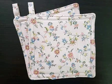 Potholders, handmade set of 2, Floral