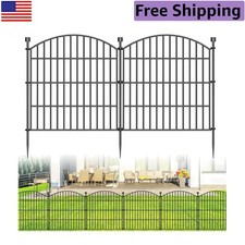 No Dig Decorative Garden Fence - 5 Panels, 24 In H x 10 Ft L - Rustproof Barrier