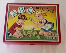 VINTAGE GERMANY CHILD TOY HERMANN EICHHORN 6 SIDED PUZZLE ABC BLOCKS