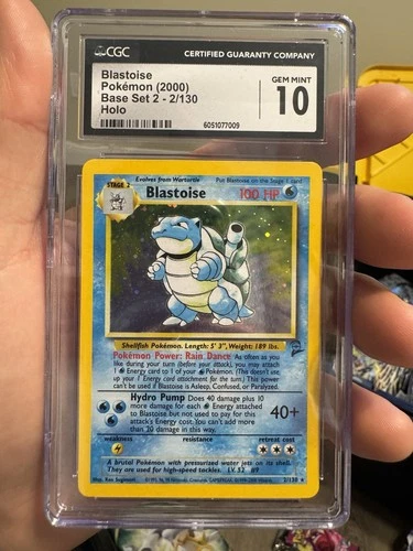 Pokemon Blastoise Base Set 2 Holo Rare # 2/130 PSA 💎CGC 10 Gem Mint💎