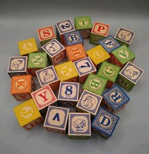 Uncle Goose 29 Wood Embossed Swedish ABC Blocks - Handmade in USA