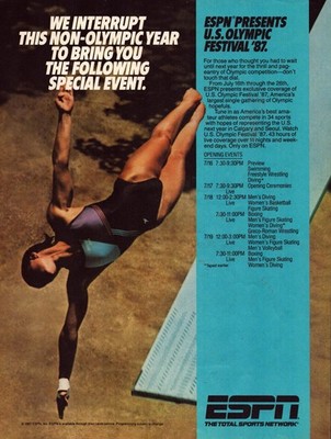 Vintage 1987 ESPN - U.S. Olympic Festival '87 Print Ad