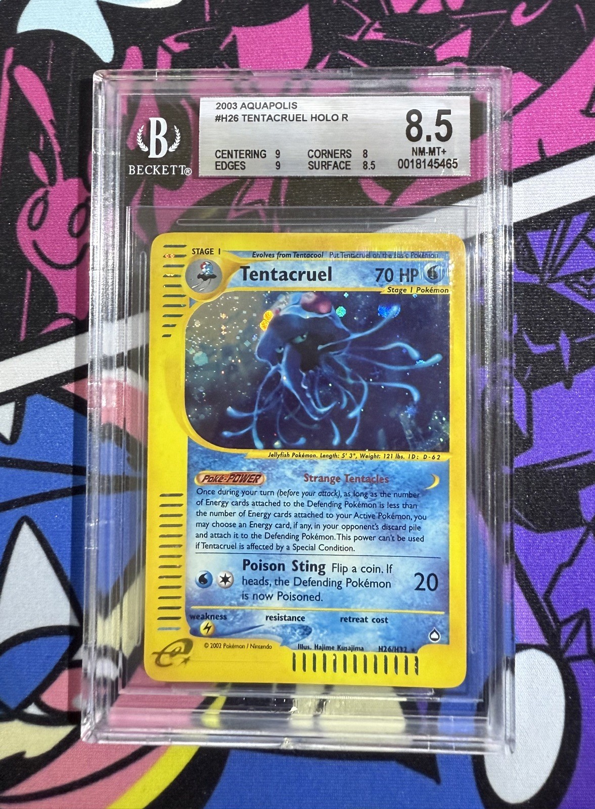 Pokemon TCG 2003 Aquapolis Tentacruel #H26 HOLO R BGS 8.5 💧💦