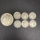 90% Silver Coin Lot – Walking Liberty Half & 6 Mercury Dimes