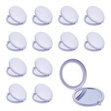 Qustgo Compact Mirror Pocket Travel Makeup Mirror For Purse Metal Round Shell