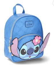 Disney Lilo Stitch Women's Mini Backpack Blue Floral Pattern