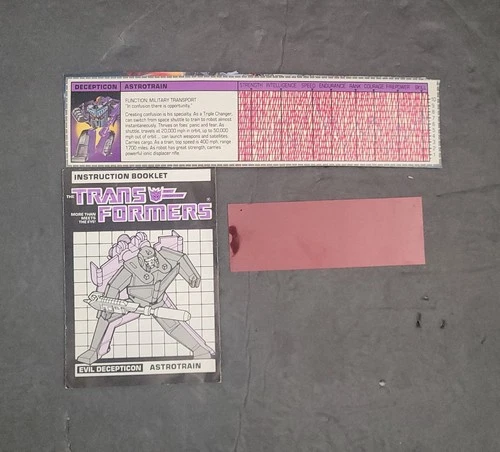 Evil-Decepticon  "Astrotrain"  Tech Spec with Instruction Booklet & Red Decoder.