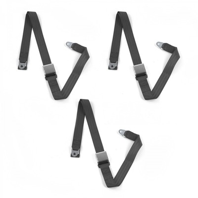 Airplane 2pt Charcoal Lap Bucket Seat Belt Kit - Pair Fits 64-65 Ford Falcon