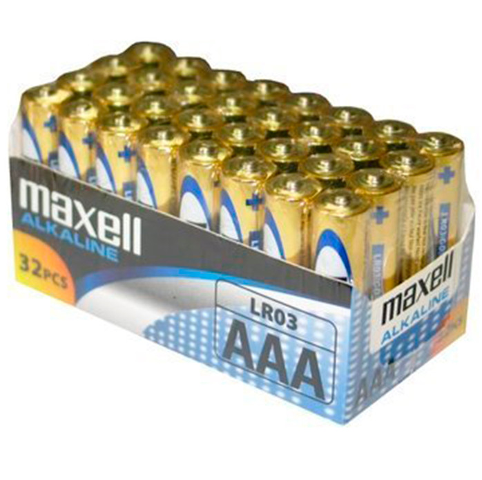 Piles Maxell AAA LR03 lot de 32 de technologie alcaline pour jouets et souris sans fil