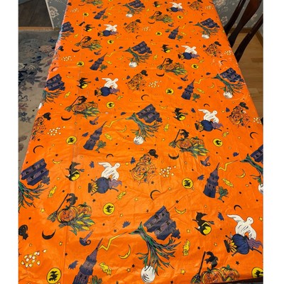 60 x 84''  Halloween Tablecloth Orange Haunted House Witch Ghost Fall Decor Party