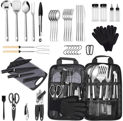 Camping Kitchen Utensil Set Outdoor Cooking Set Accessories Camping Cookware Kit