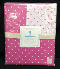 Pottery Barn Kids PBK Organic Pin Dot bed reversible Duvet Cover TWIN Dark Pink