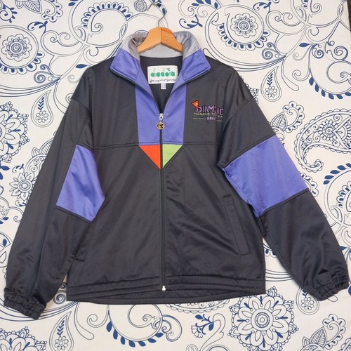 DIADORA DIAMOND VINTAGE 90S TRACKSUIT JACKET GIACCA GINNICA JOGGING GYM GABBER  - Picture 1 of 19