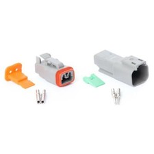 Deutsch DT 2-Pin Connector Kit  Water Resist  Solid Contacts  14  16 AWG  USA