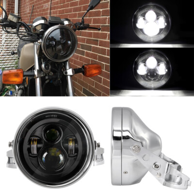 7'' LED Headlight + Housing Bucket For Kawasaki Vulcan 1500 VN1500P Mean Streak