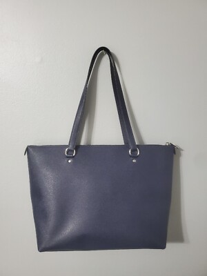 Coach F79608 Crossgrain Leather Gallery Tote Blue Front Pocket | eBay