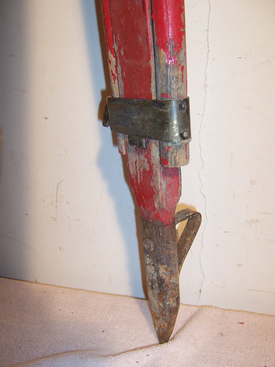 Antique Vintage Original Wood with Brass Surveyor's Tripod Antique Vintage Original Wood with Brass Surveyor's Tripod