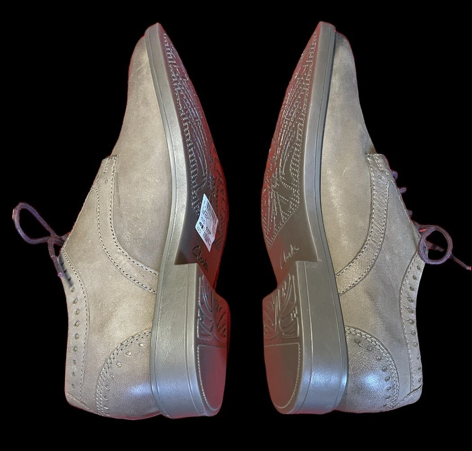 Nova Coleção Clarks Garren Couro Oxford Liso Ortho Sapatos Masculinos Taupe 7.5 EUA - Imagem 4 de 4