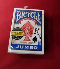 BICYCLE RIDER BACK JUMBO PLAYING POKER CARDS DECK BLUE MADE IN USA ORIGINAL NEW