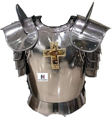 Medieval Warrior Breastplate Shoulder Guard Steel Breastplate Costume Armor