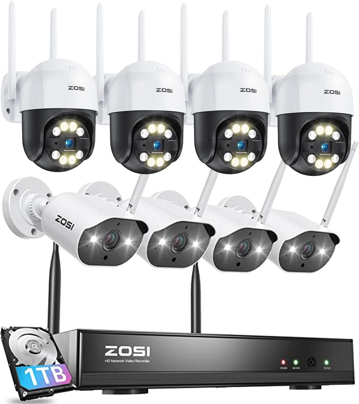 ZOSI 3MP 8CH Wireless Security IP Camera System Waterproof A