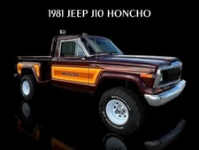 1981 Jeep J10 Honcho Pickup Truck Metal Sign: 9x12" & Free Shipping