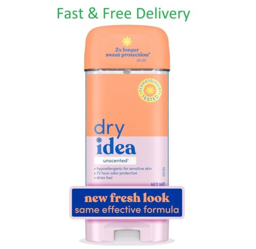 Dry Idea UNSCENTED ANTIPERSPIRANT DEODORANT CLEAR GEL | HYPOALLERGENIC SENSITIVE