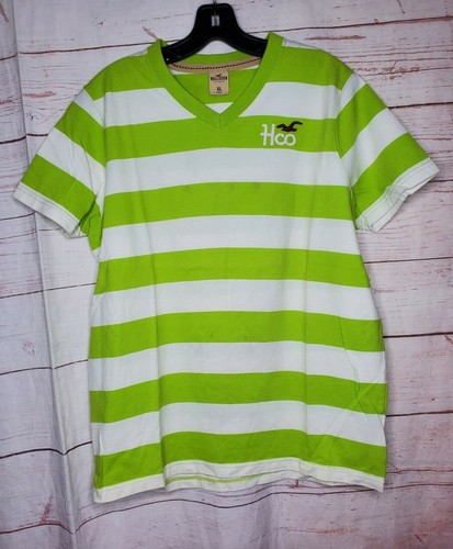 Hollister XL Neon Green White Stripe 