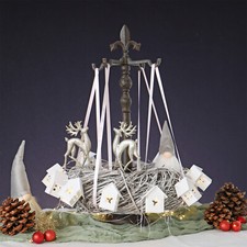 Kranzständer Adventskranz Halter 55cm mit 4 Haken Kranzhalter Gusseisen antik