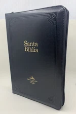 Biblia de estudio arco iris Reina-Valera 1960 piel negro con indice y cierre