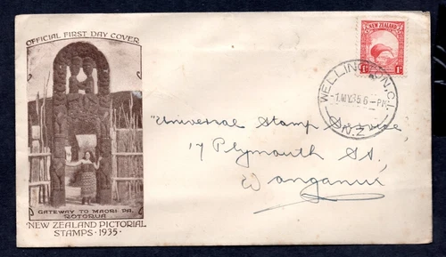 New Zealand - 1935 1d Kiwi Pictorial Issue First Day Cover