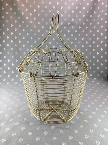 1 - G6 Large French Folding Wire Egg Basket