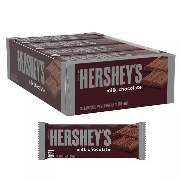 HERSHEY'S Milk Chocolate Candy Bars, 1.55-Ounce Bars, (Box of 36  Count) -On Sale