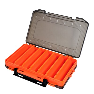HTO Doppelseitige Köderbox | 200*135*47mm | 14 Fächer | Orange - HTB15O