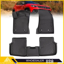Front & Rear All Weather Floor Mats Liners Full Set for Jeep Compass 2017-2024