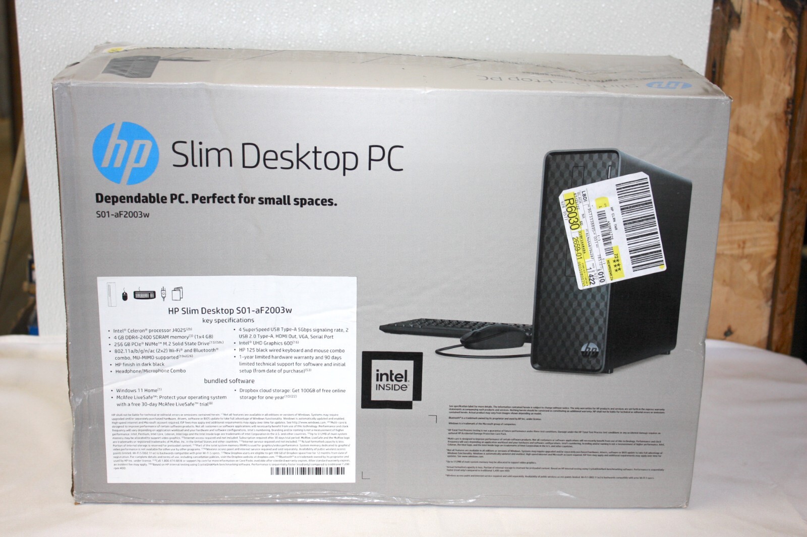 HP SLIM DESKTOP (S01AF2003W) INTEL CORE *256GB SSD* 4GB DDR4 NEW IN BOX!! eBay