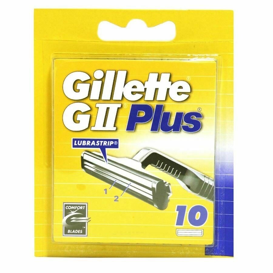 Pack De 10 Lames Gillette GII Plus Avec Lubrastrip - Recharges Pour Rasoir Contour 2 - Neuf