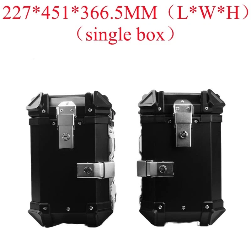 2X Motorrad Alukoffer Aluminium Alloy Seitenkoffer 38 Liter+38L Schwarz 100% NEU - Bild 3 von 4