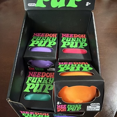Schylling NeeDoh Funky Pup - Lot of 7 100% Authentic. Purple , Teal, Pink,Orange