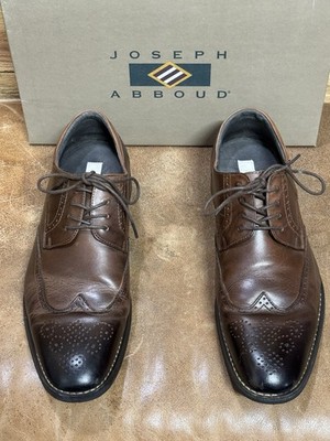 Joseph Abboud Dark Brown Leather Cap Toe Lace-Up Oxford Dress Men s 11 EEE