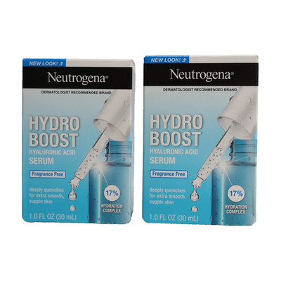 2 PACK Neutrogena Hydro Boost Hyaluronic Acid Serum with Vitamin B5 1 fl oz Each