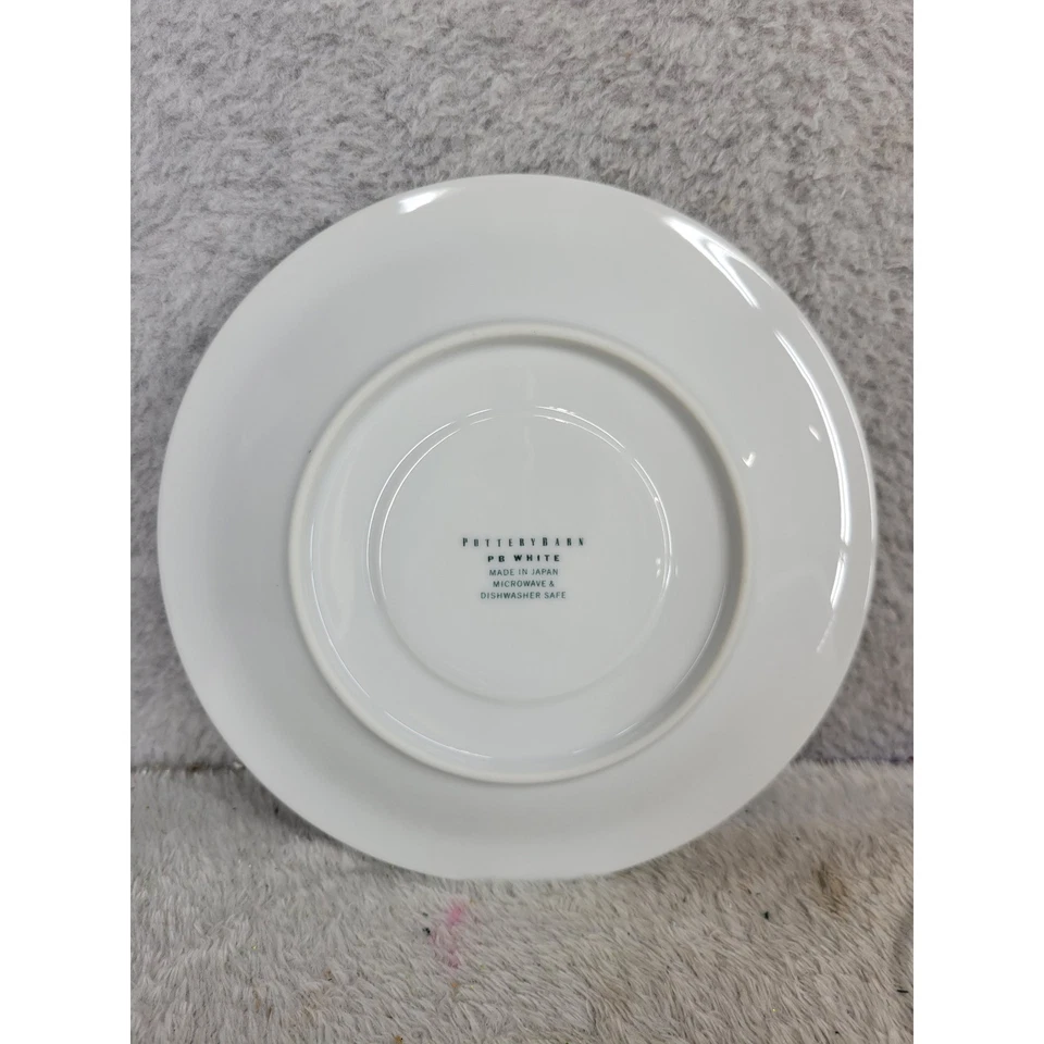Set of 6 Pottery Barn PB White 6.5" Saucer Porcelain Japan Microwave safe - Image 3 of 4